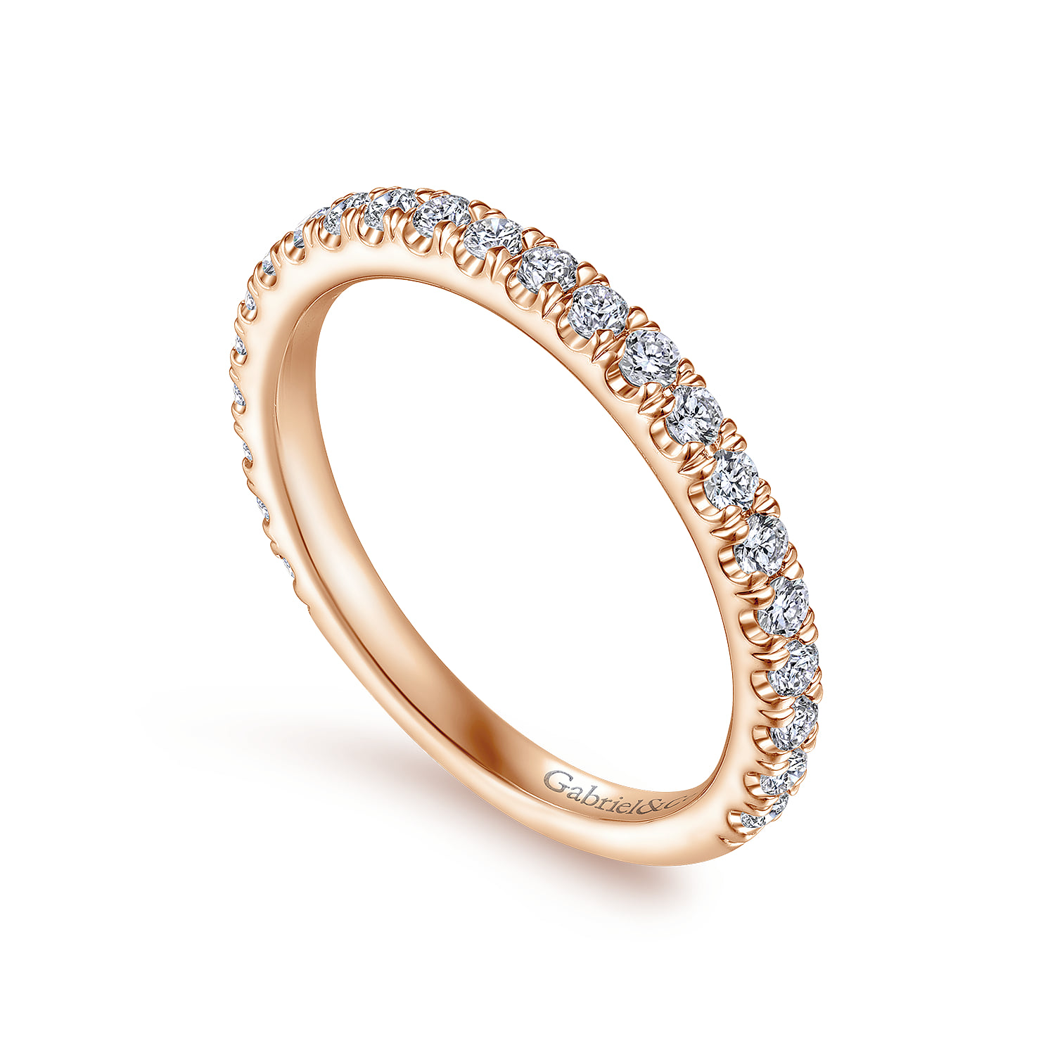 Matching Diamond Wedding Band in 14K Rose Gold, photograph 3