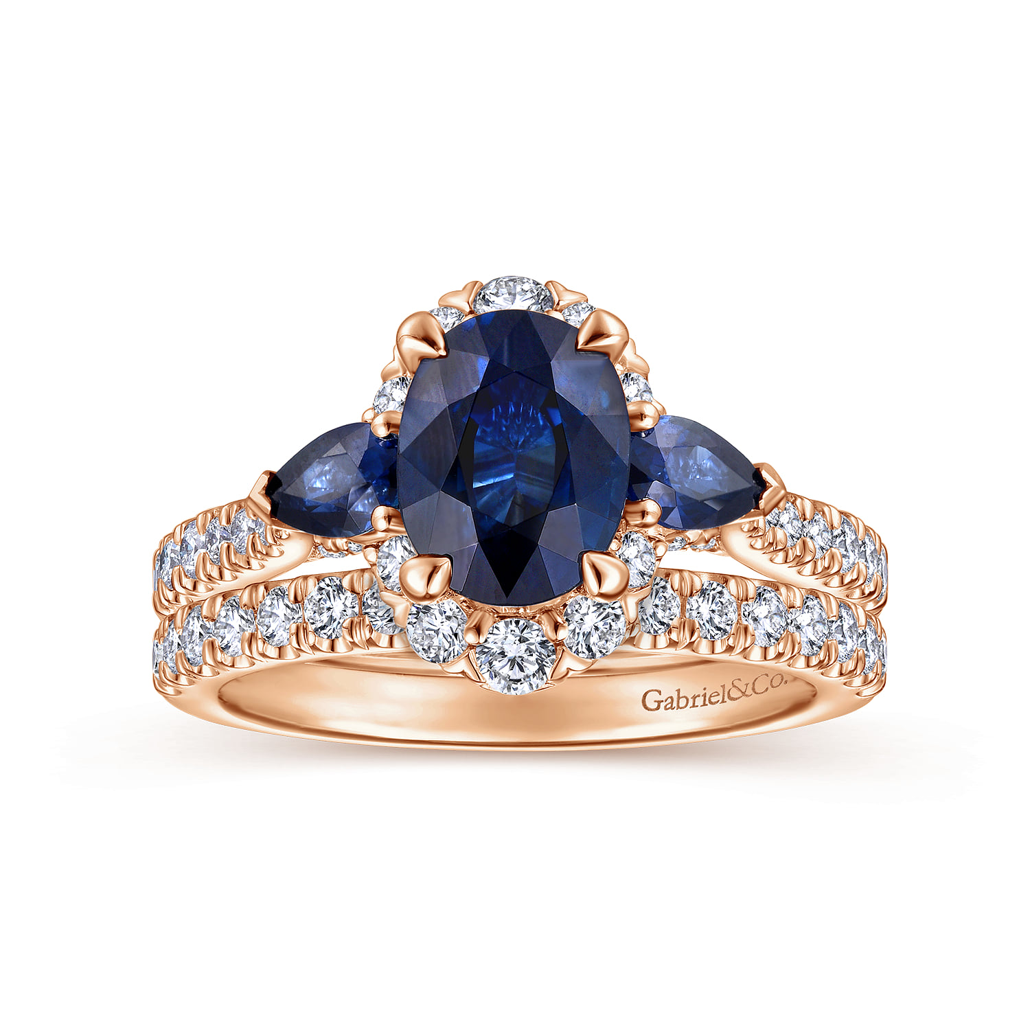Matching Diamond Wedding Band in 14K Rose Gold, photograph 4