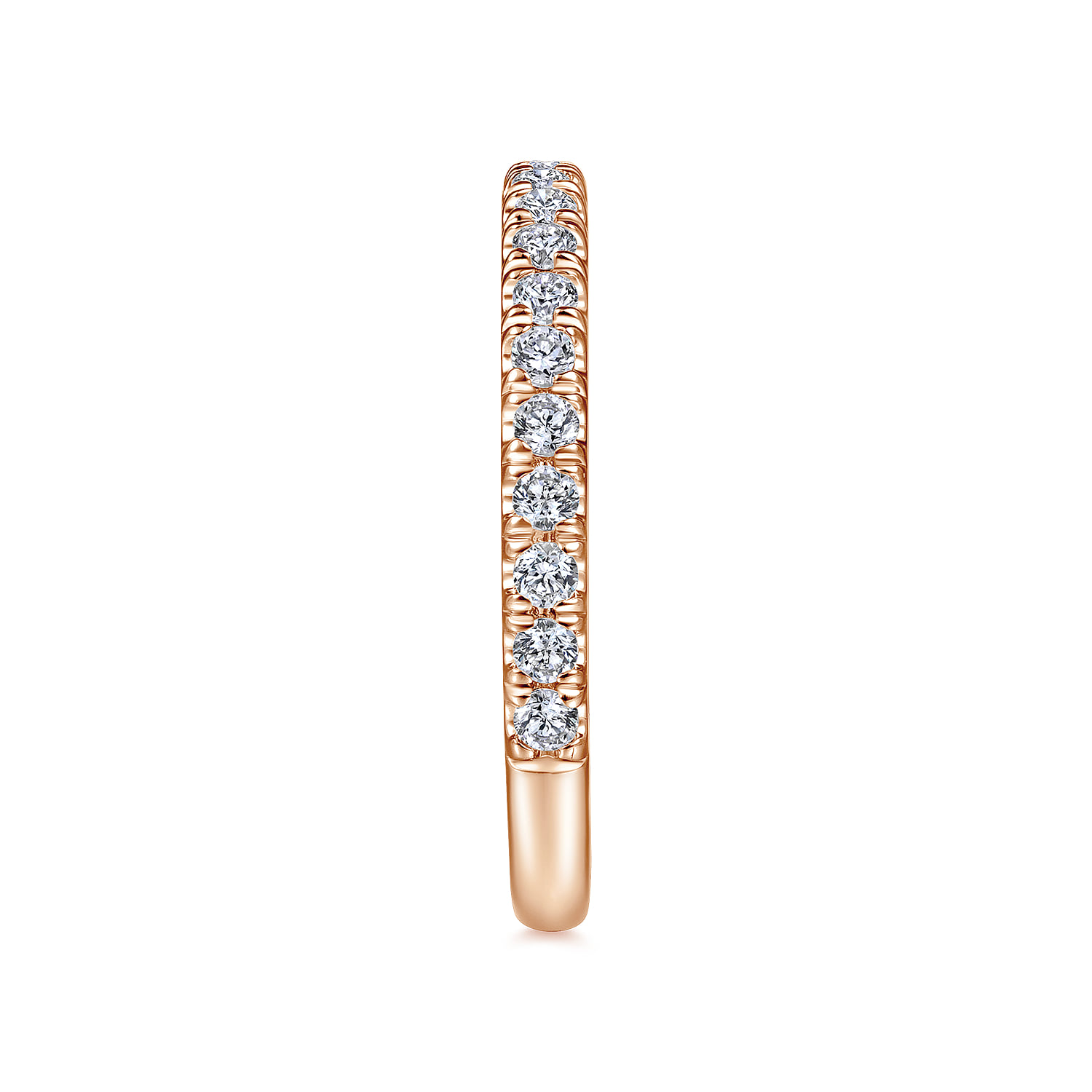 Matching Diamond Wedding Band in 14K Rose Gold, photograph 5