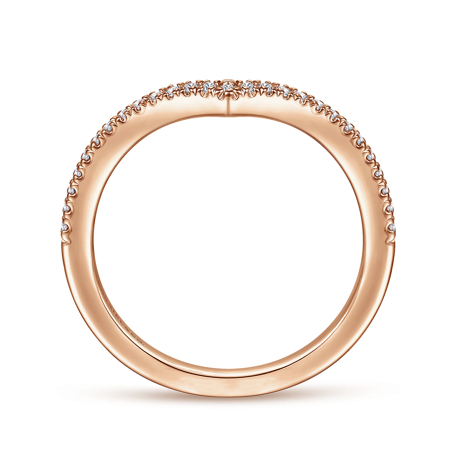 Matching Diamond Wedding Band in 14K Rose Gold, photograph 2