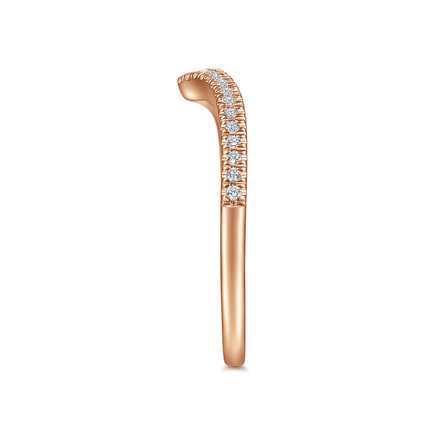 Matching Diamond Wedding Band in 14K Rose Gold, photograph 5