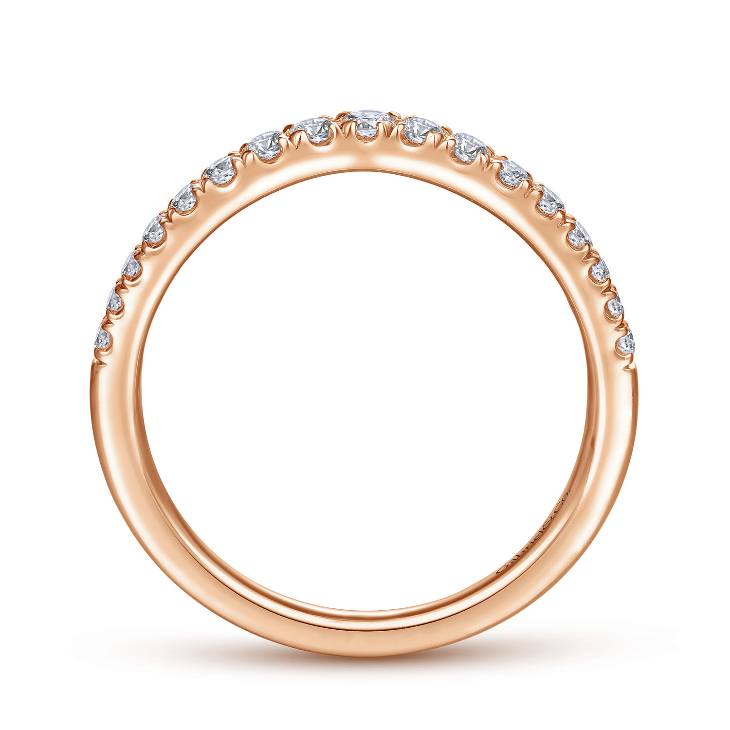 Matching Diamond Wedding Band in 14K Rose Gold, photograph 2
