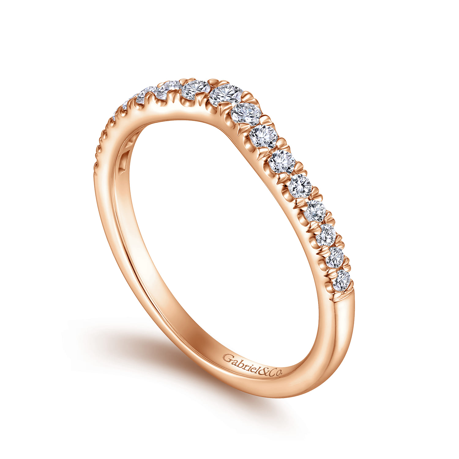 Matching Diamond Wedding Band in 14K Rose Gold, photograph 3