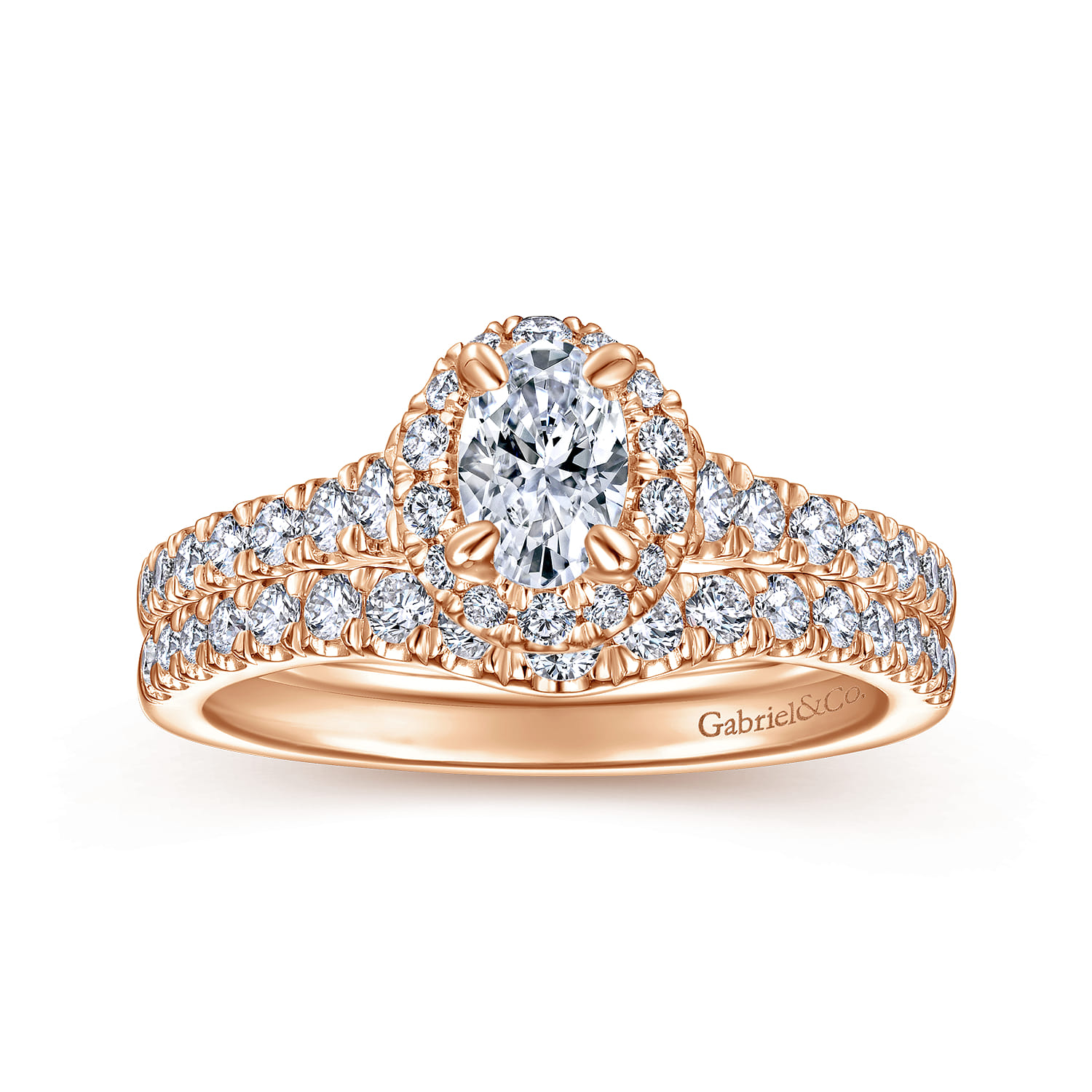 Matching Diamond Wedding Band in 14K Rose Gold, photograph 4