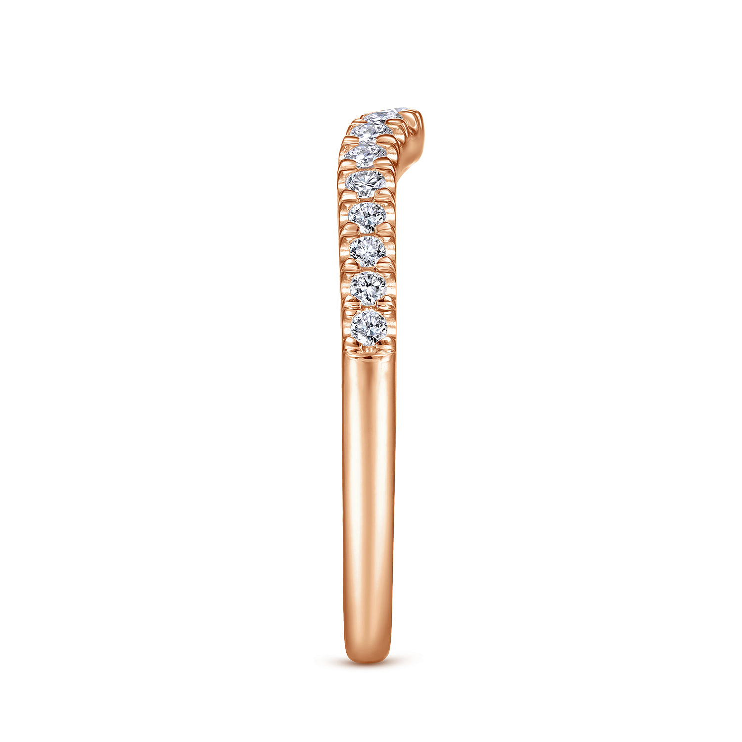 Matching Diamond Wedding Band in 14K Rose Gold, photograph 5