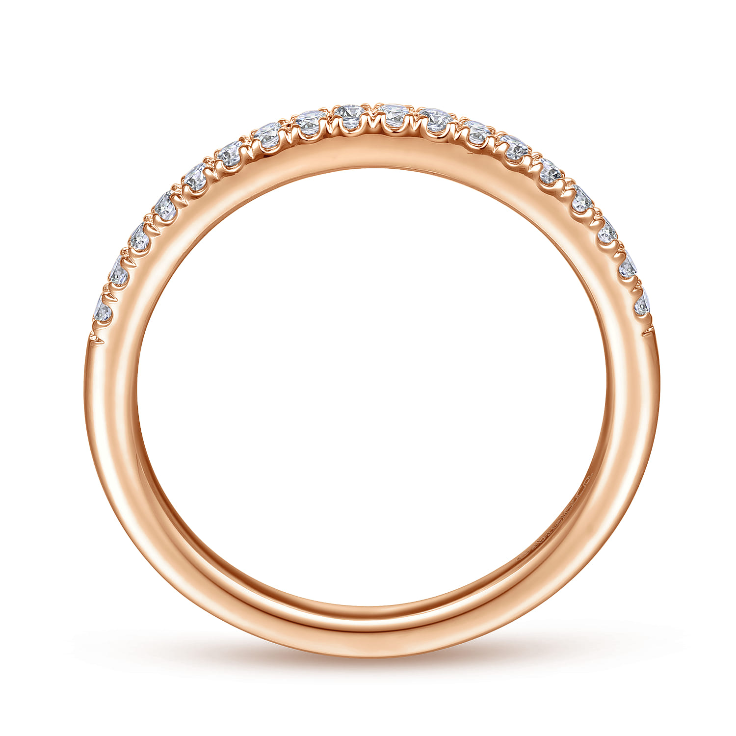 Matching Diamond Wedding Band in 14K Rose Gold, photograph 2