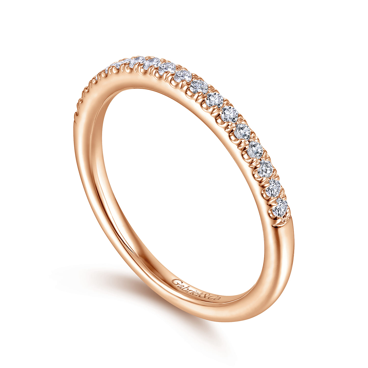 Matching Diamond Wedding Band in 14K Rose Gold, photograph 3