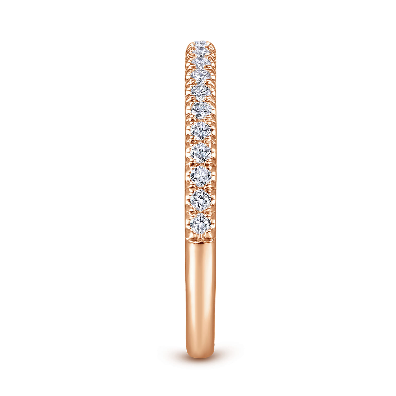 Matching Diamond Wedding Band in 14K Rose Gold, photograph 5