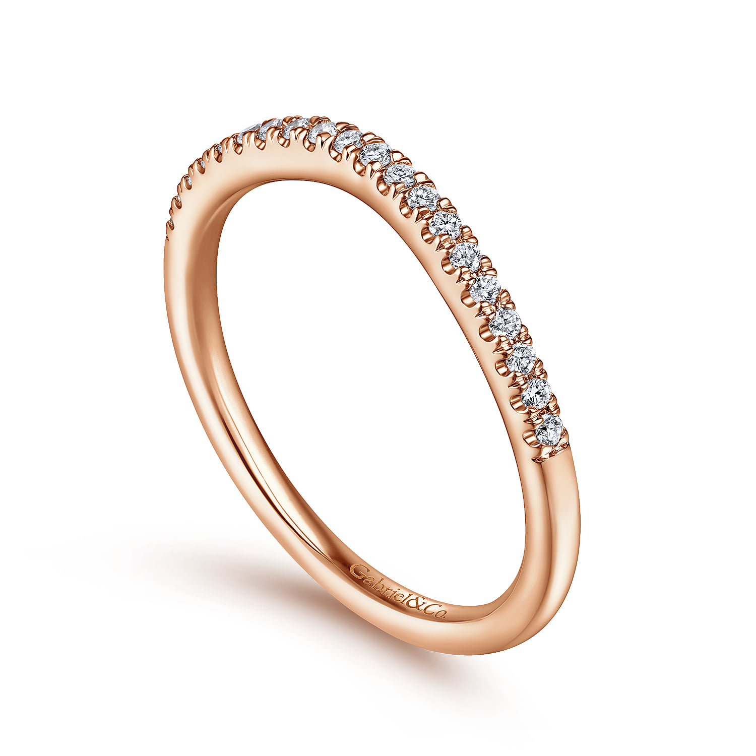 Matching Diamond Wedding Band in 14K Rose Gold, photograph 3