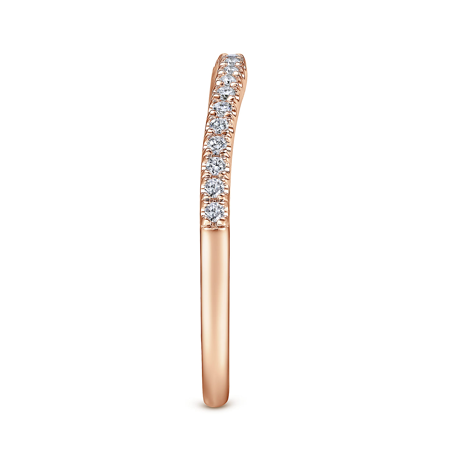 Matching Diamond Wedding Band in 14K Rose Gold, photograph 5