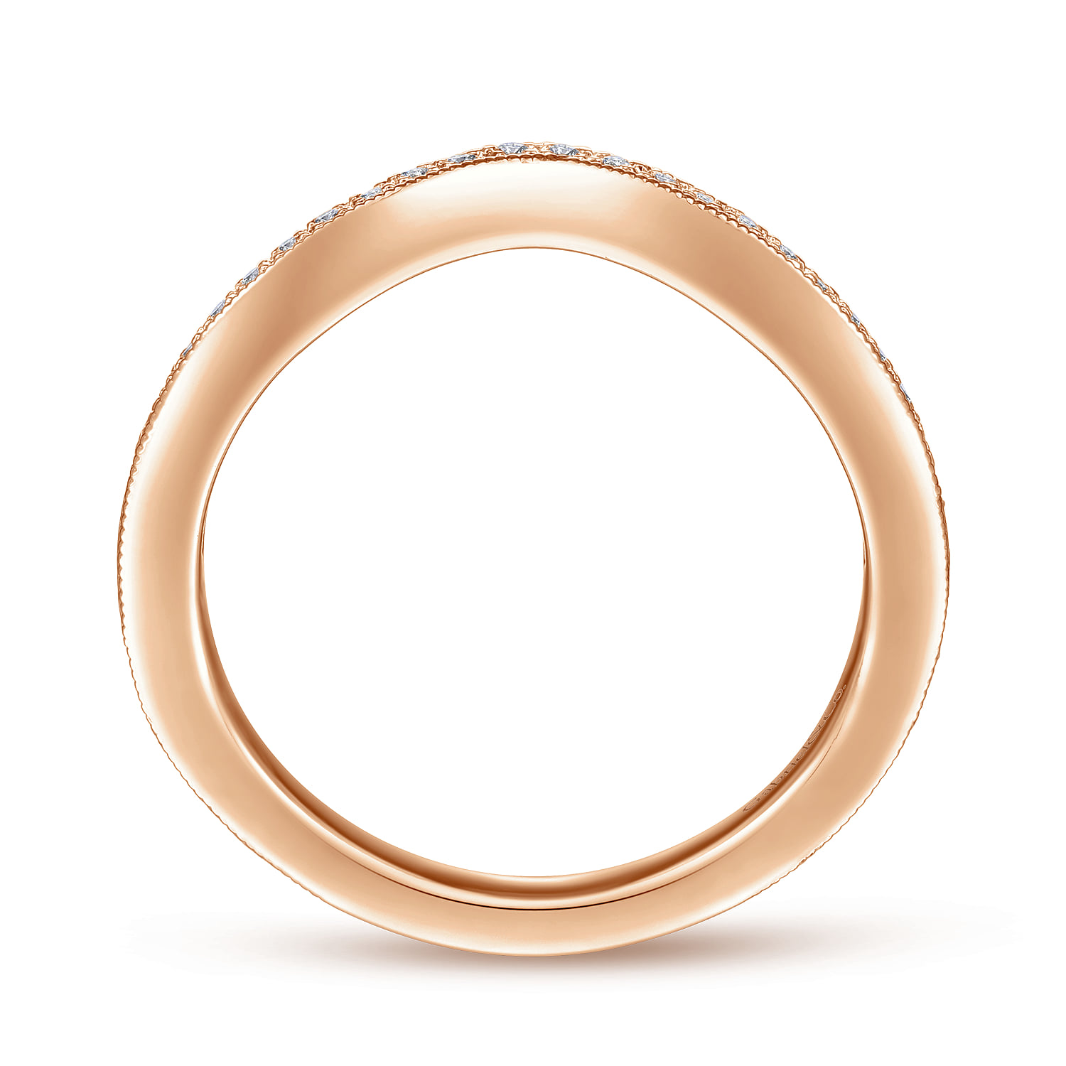 Matching Diamond Wedding Band in 14K Rose Gold, photograph 2
