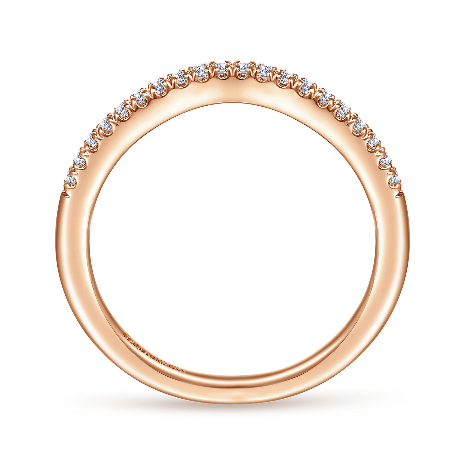 Matching Diamond Wedding Band in 14K Rose Gold, photograph 2