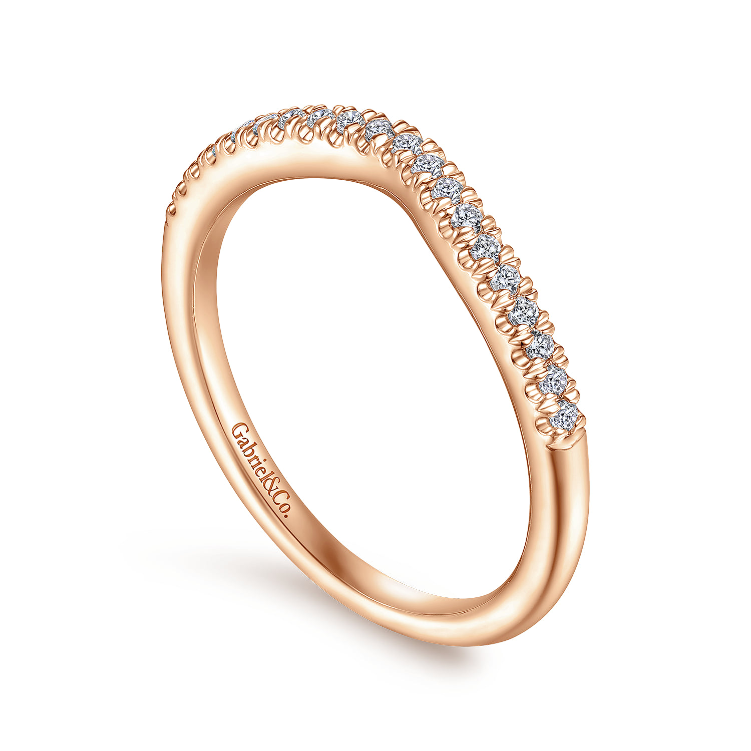 Matching Diamond Wedding Band in 14K Rose Gold, photograph 3
