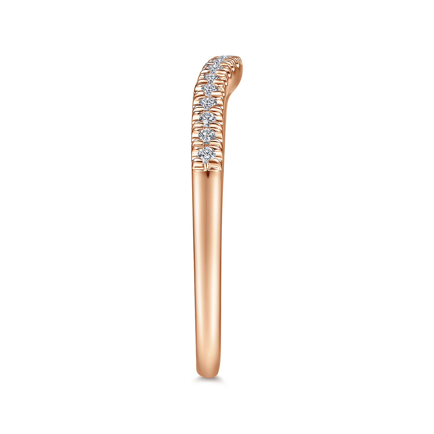 Matching Diamond Wedding Band in 14K Rose Gold, photograph 5