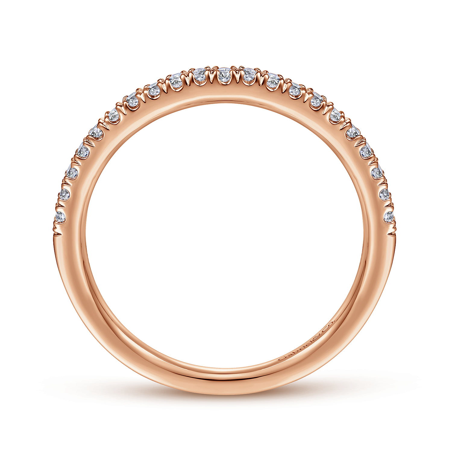 Matching Diamond Wedding Band in 14K Rose Gold, photograph 2