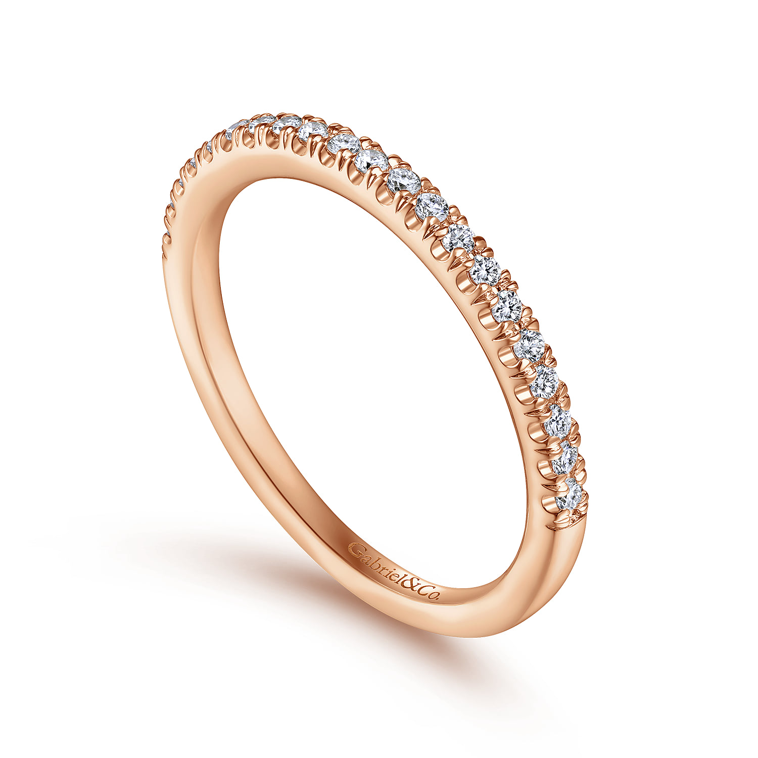 Matching Diamond Wedding Band in 14K Rose Gold, photograph 3
