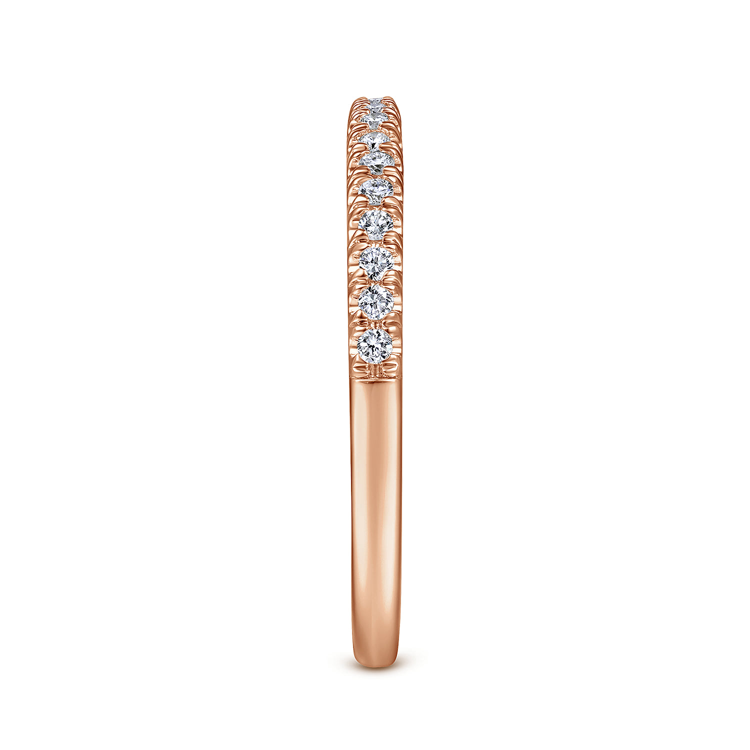 Matching Diamond Wedding Band in 14K Rose Gold, photograph 5