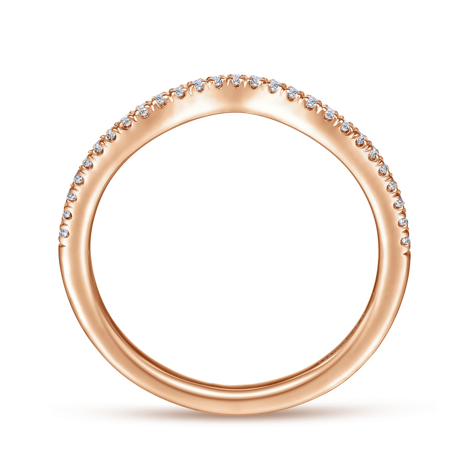 Matching Diamond Wedding Band in 14K Rose Gold, photograph 2