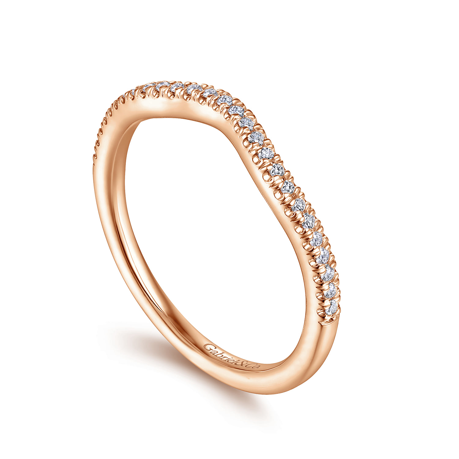 Matching Diamond Wedding Band in 14K Rose Gold, photograph 3