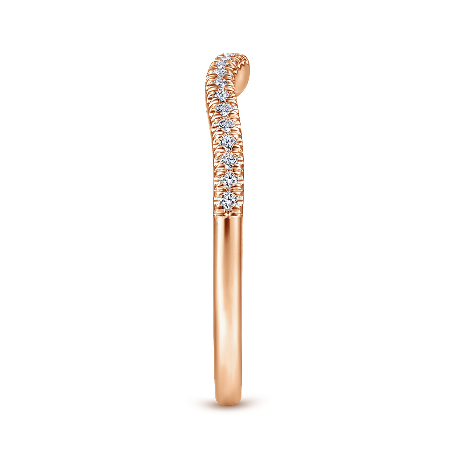 Matching Diamond Wedding Band in 14K Rose Gold, photograph 5