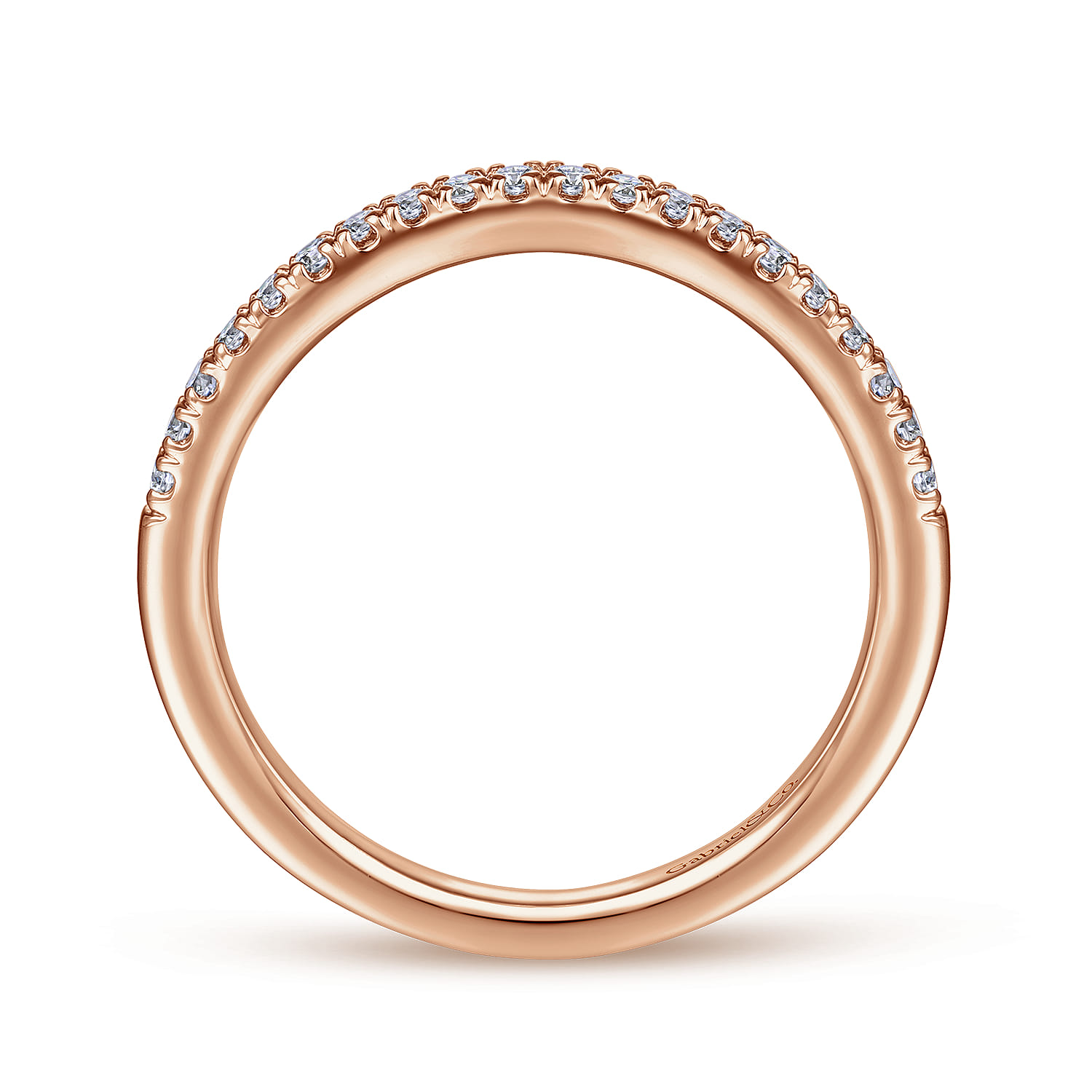 Matching Diamond Wedding Band in 14K Rose Gold, photograph 2
