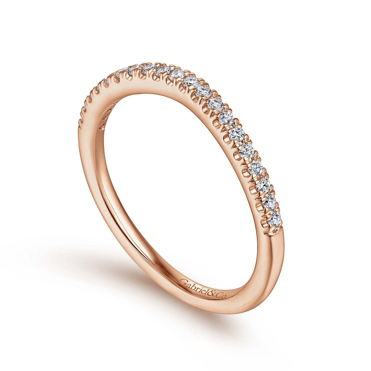 Matching Diamond Wedding Band in 14K Rose Gold, photograph 3