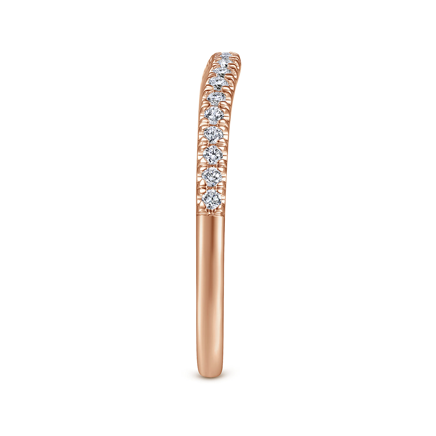 Matching Diamond Wedding Band in 14K Rose Gold, photograph 5