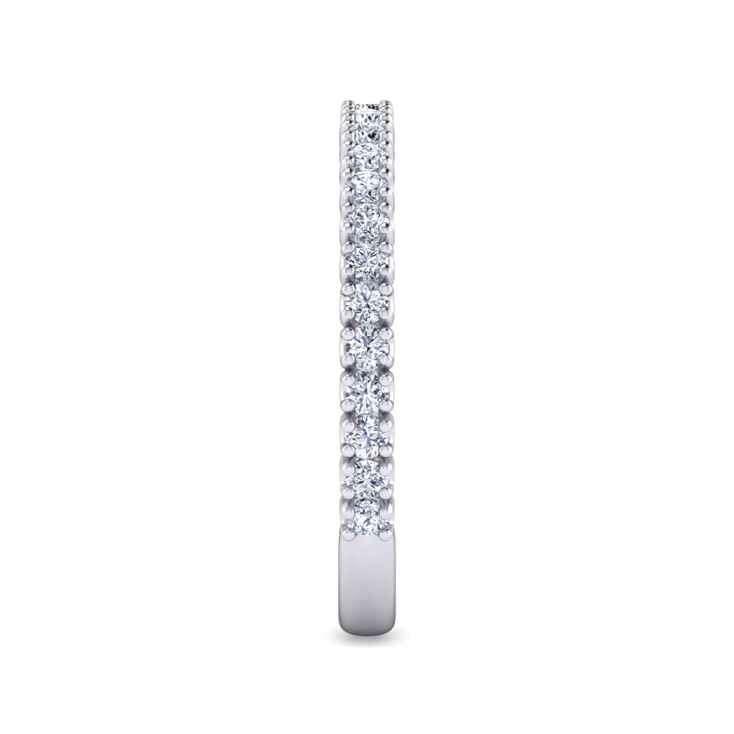 Diamond Matching Wedding Band in 14K White Gold, photograph 4