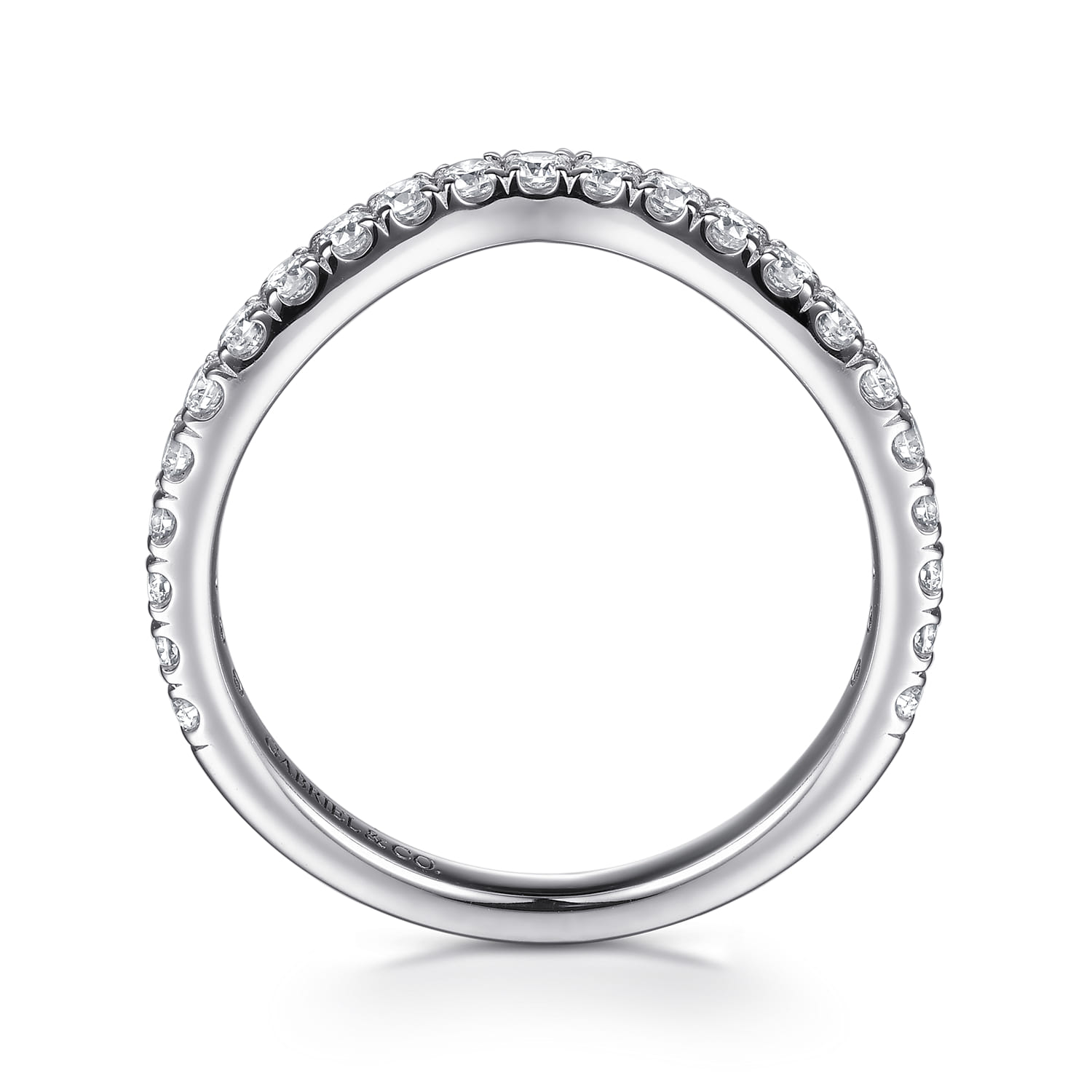 Diamond Matching Wedding Band in 14K White Gold, photograph 2