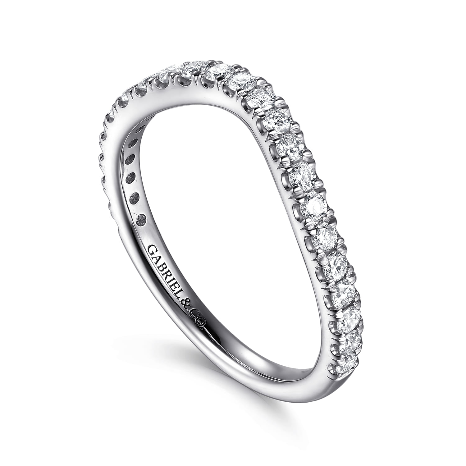 Diamond Matching Wedding Band in 14K White Gold, photograph 3