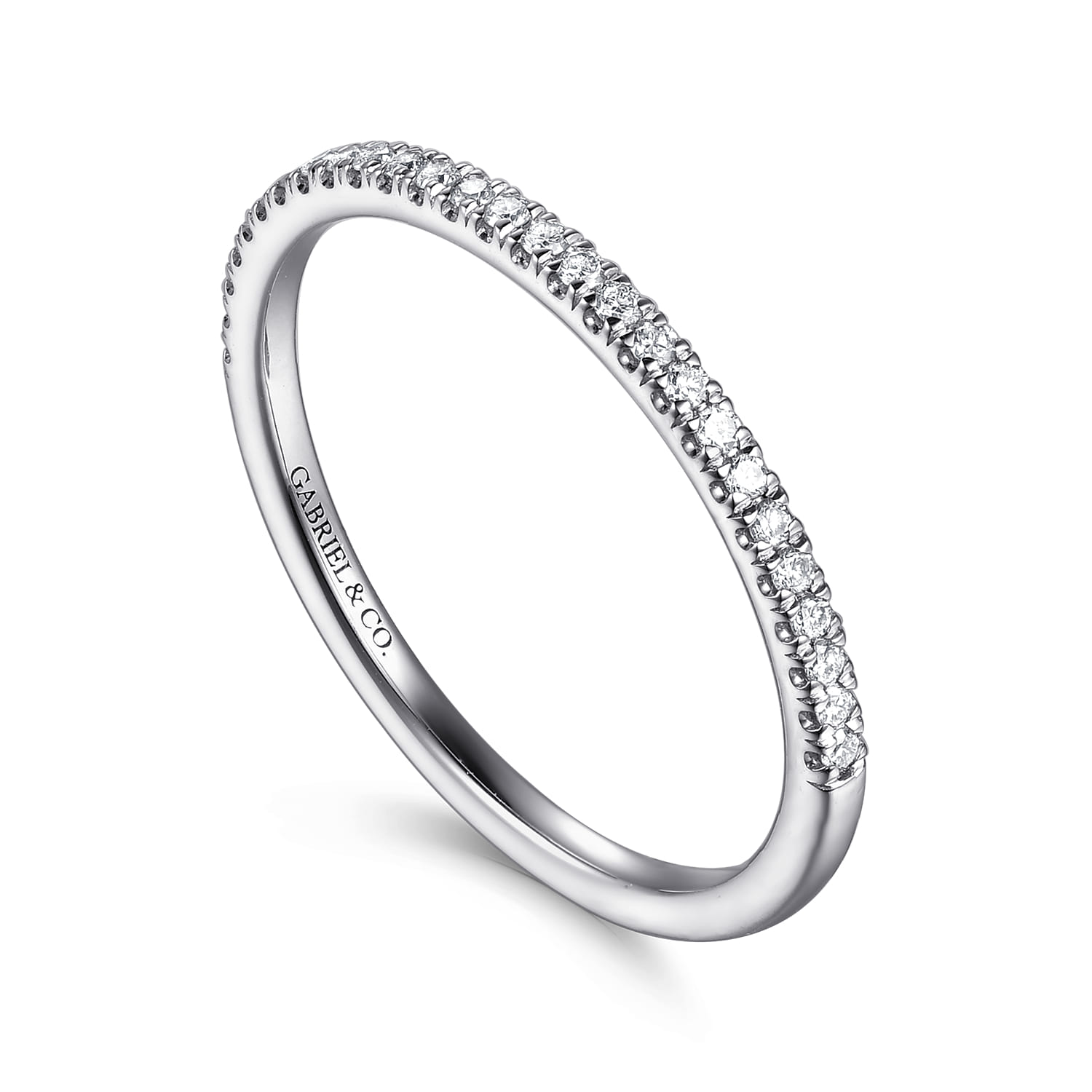 Diamond Matching Wedding Band in 14K White Gold, photograph 3