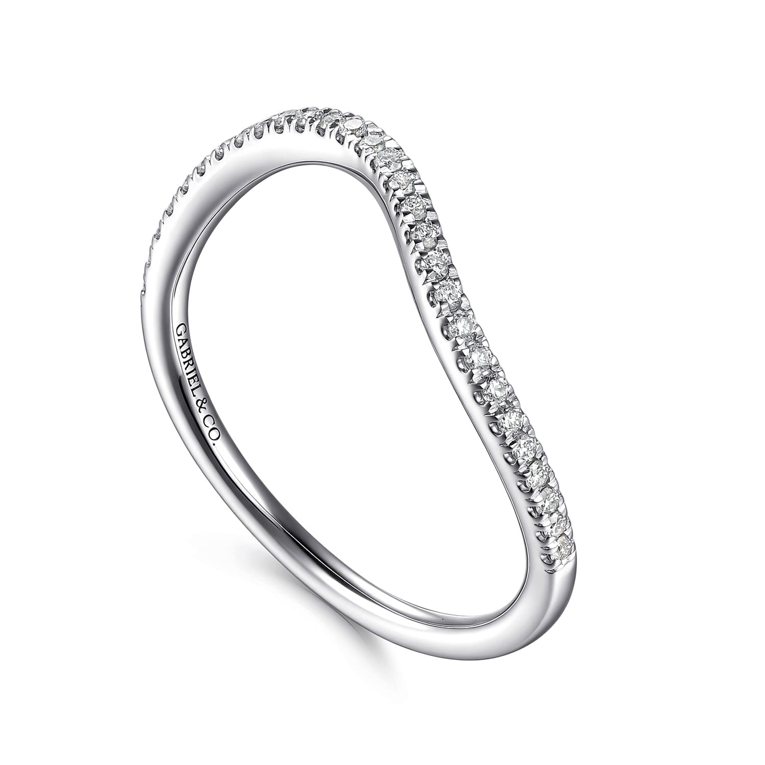 Diamond Matching Wedding Band in 14K White Gold, photograph 3
