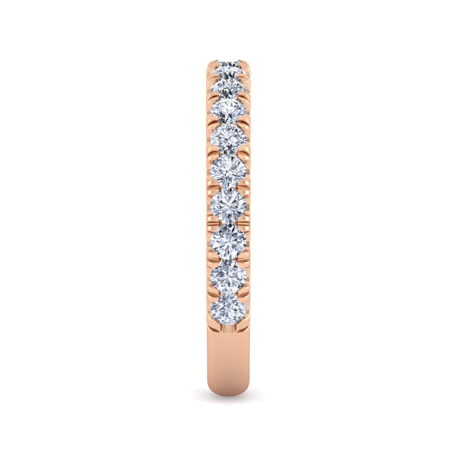 Diamond Matching Wedding Band in 14K Rose Gold, photograph 5