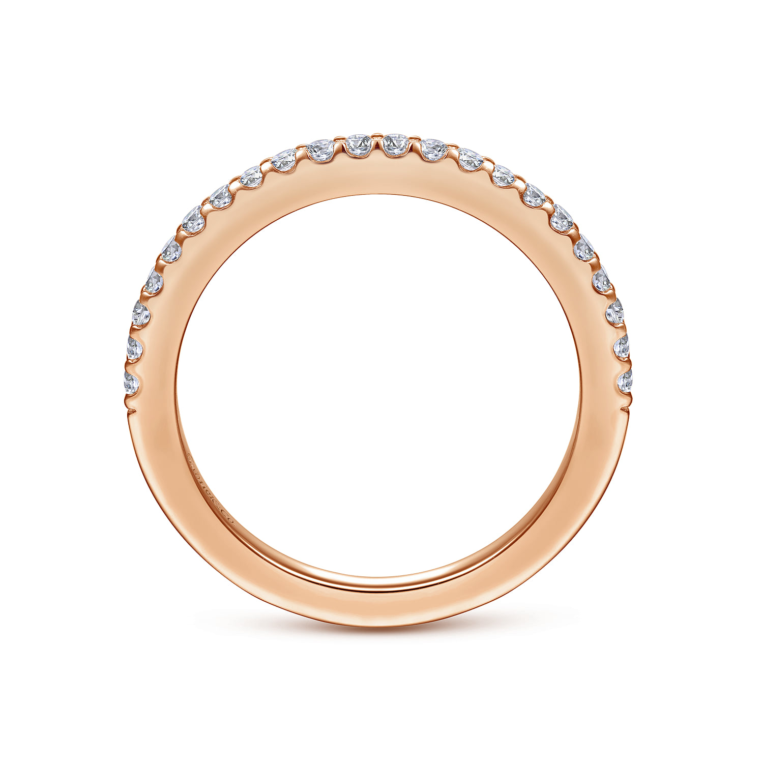 Matching Diamond Wedding Band in 14K Rose Gold, photograph 2