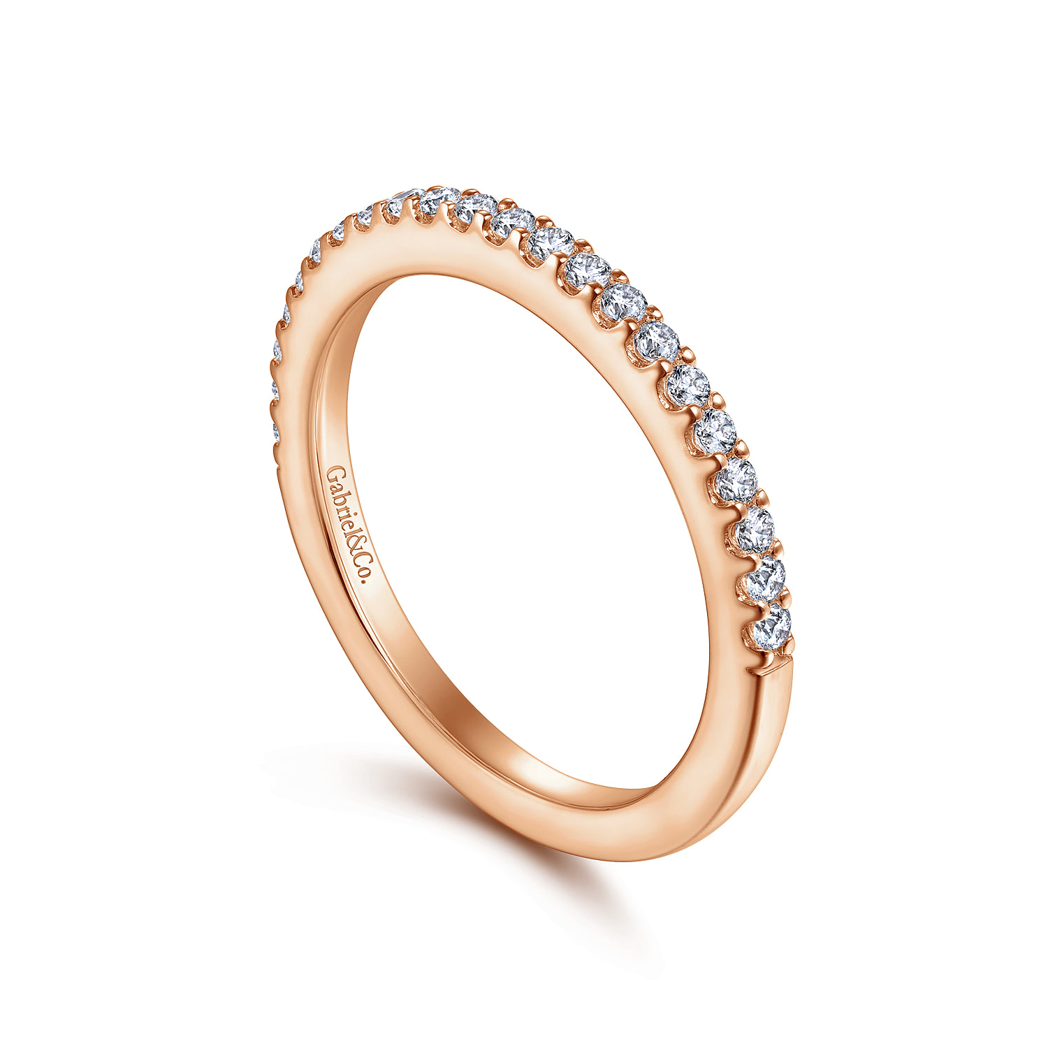 Matching Diamond Wedding Band in 14K Rose Gold, photograph 3