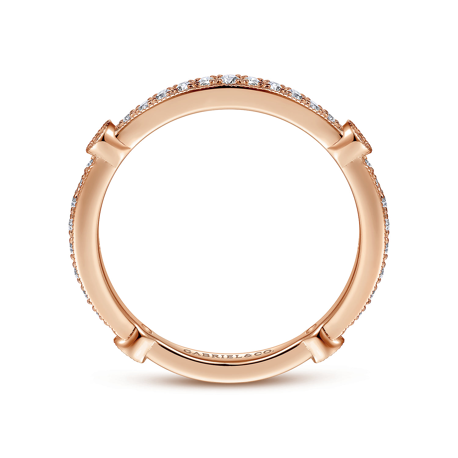 Matching Diamond Wedding Band in 14K Rose Gold, photograph 2