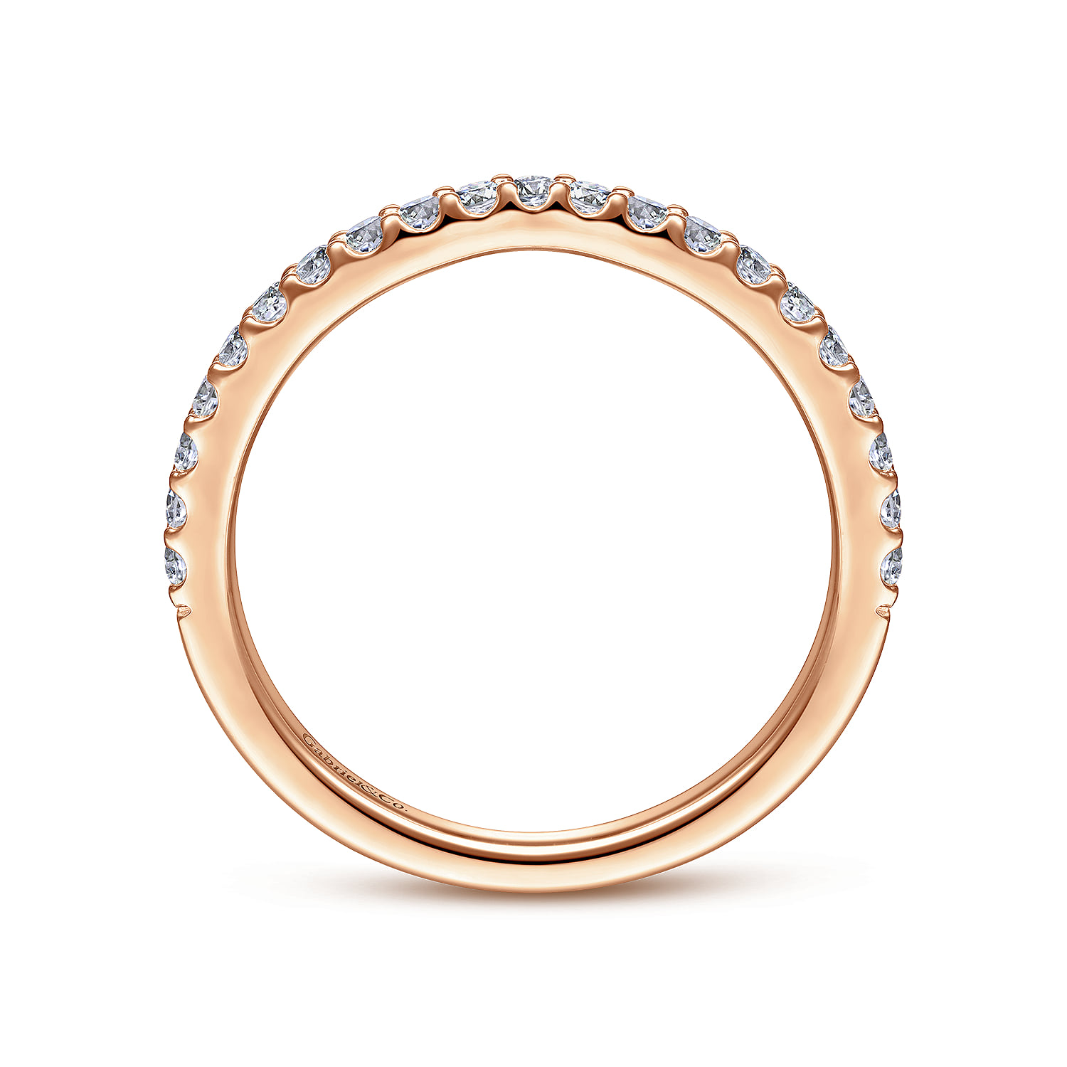 Matching Diamond Wedding Band in 14K Rose Gold, photograph 2