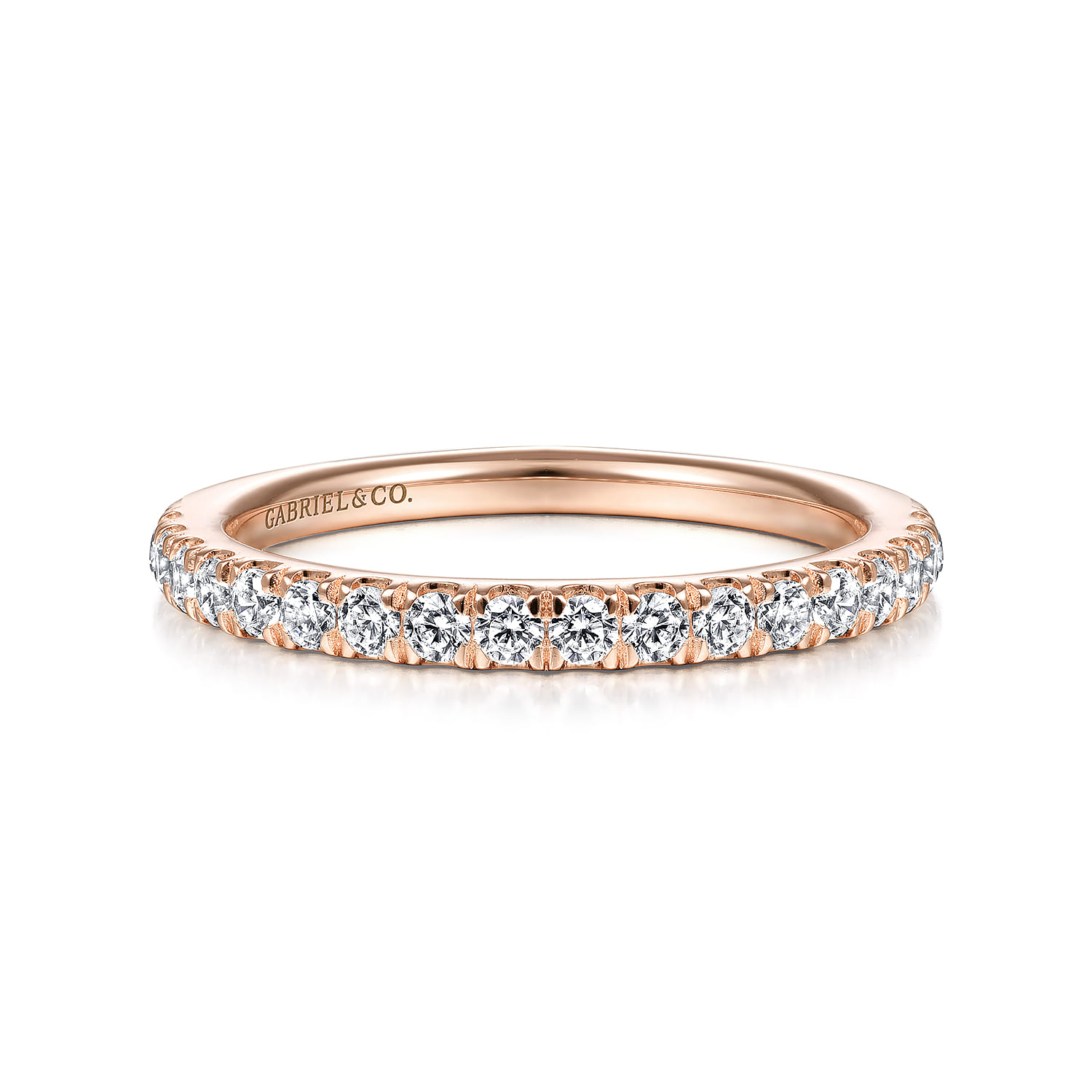Matching Diamond Wedding Band in 14K Rose Gold