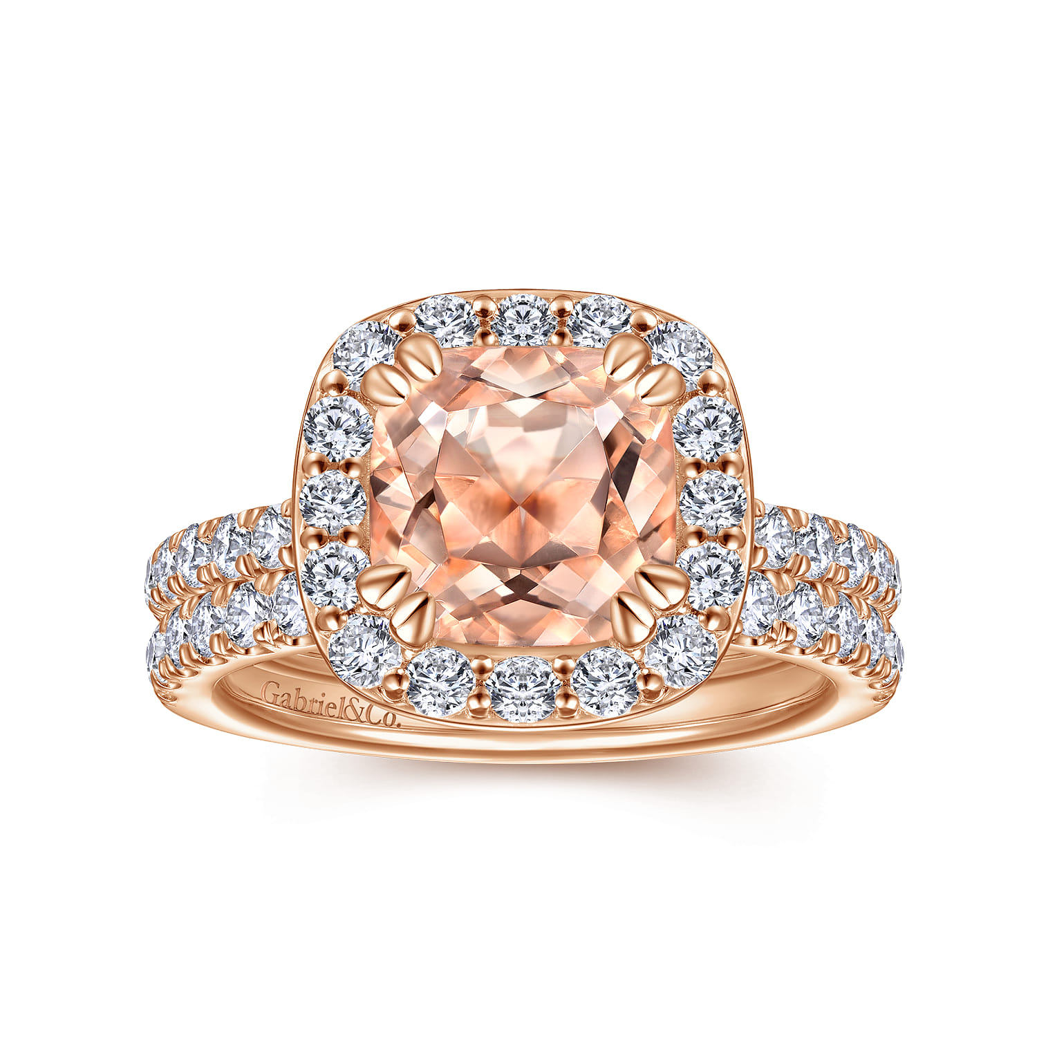 Matching Diamond Wedding Band in 14K Rose Gold, photograph 4