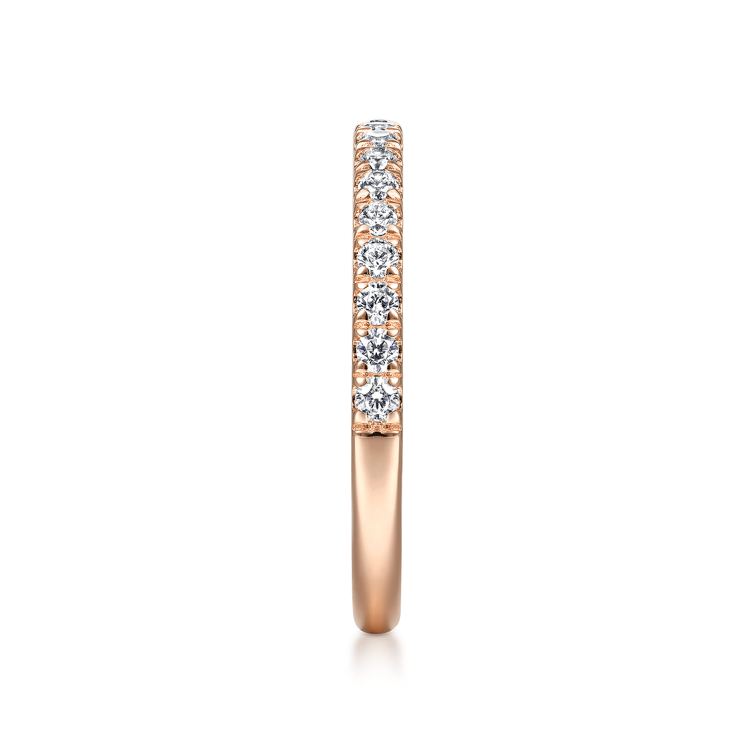 Matching Diamond Wedding Band in 14K Rose Gold, photograph 5