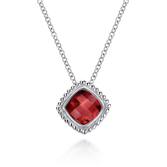 Gabriel -  925 Sterling Silver Bujukan Garnet Pendant Necklace