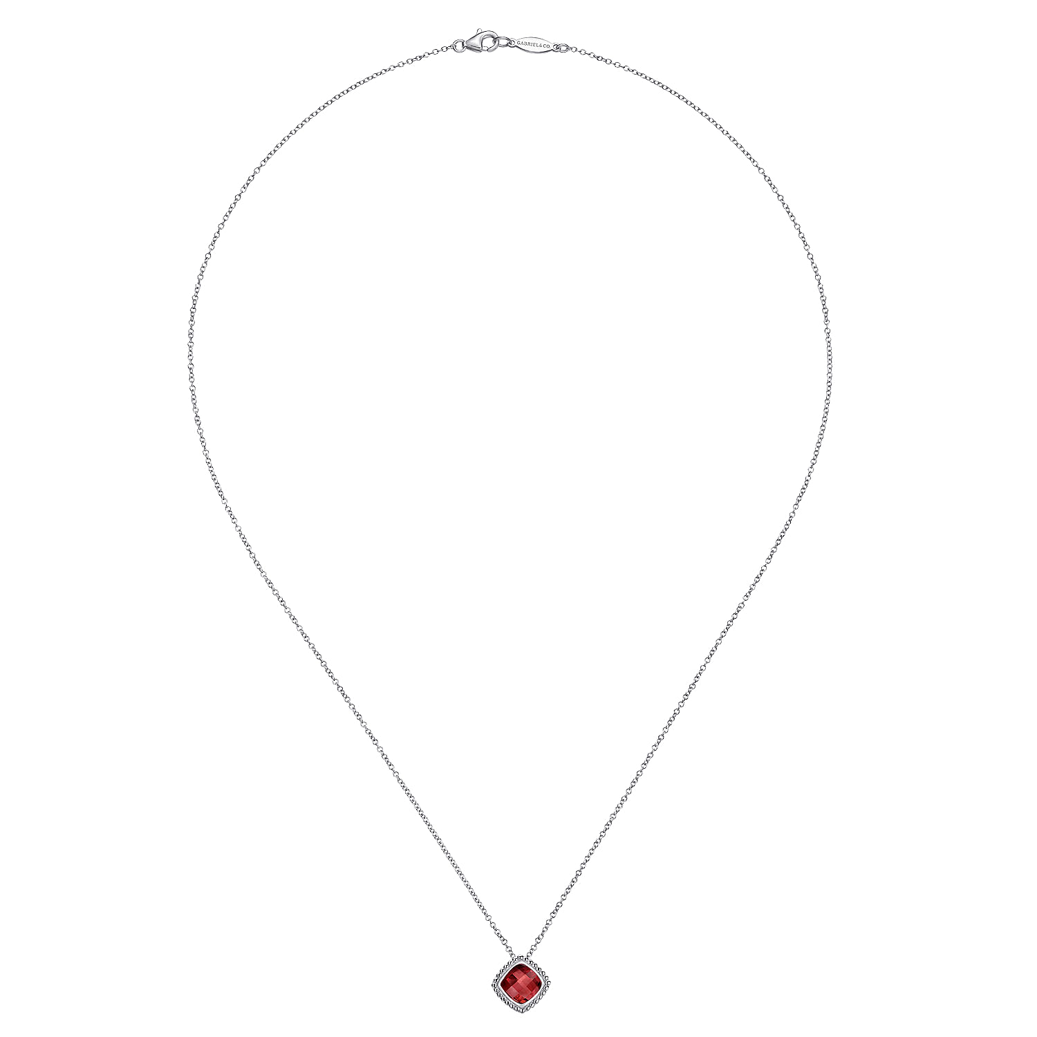  925 Sterling Silver Bujukan Garnet Pendant Necklace
