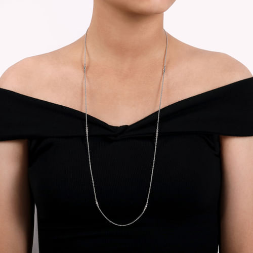  925 Sterling Silver Station Necklace