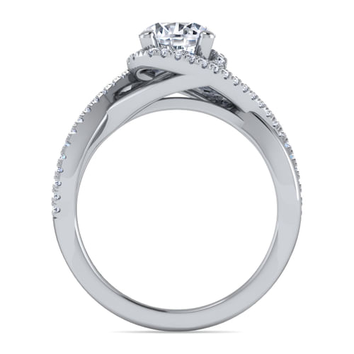  Platinum Round Halo Diamond Engagement Ring