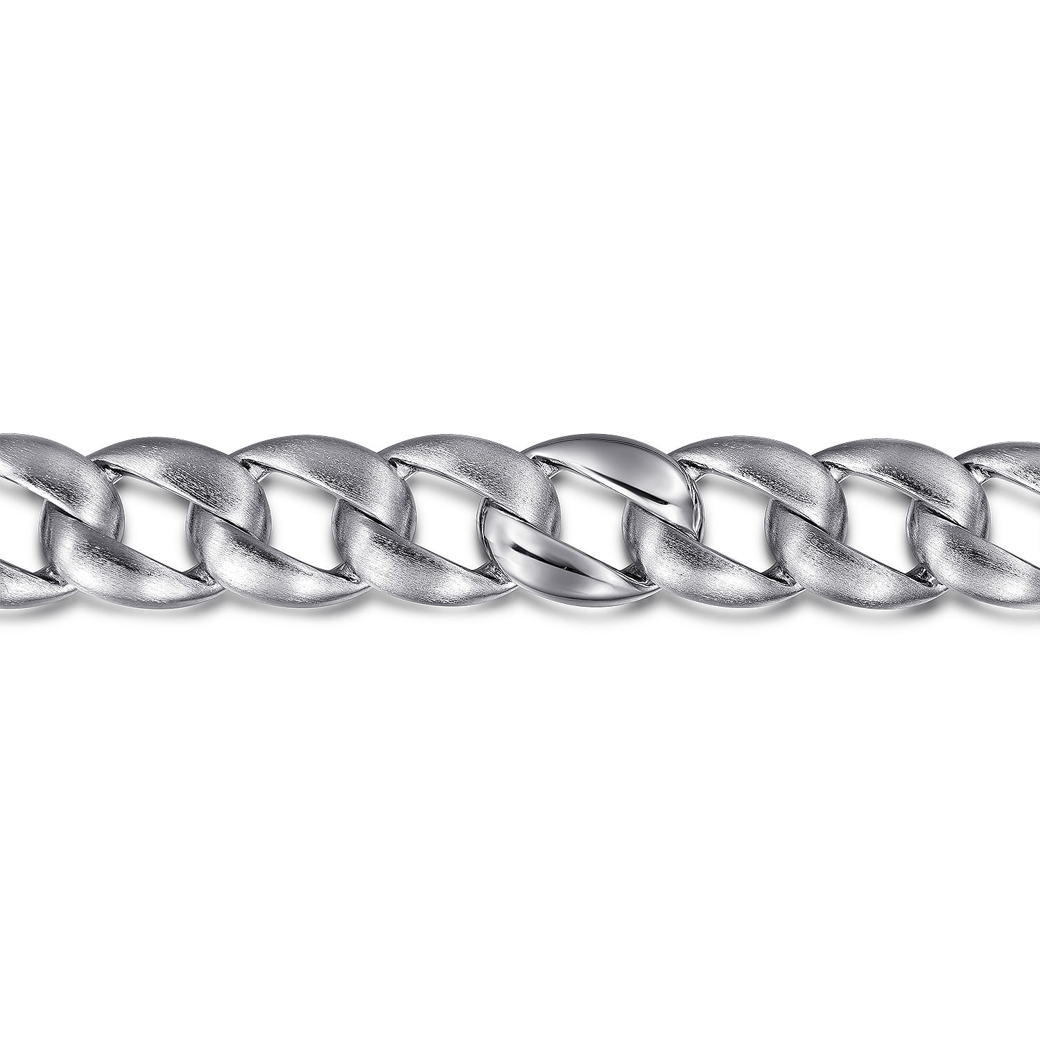 12mm Sterling Silver Flat Heavy Chain Bracelet