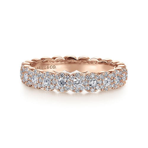 14K Pink Gold Diamond Ladies Ring