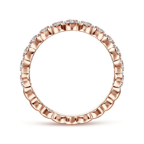 14K Pink Gold Diamond Ladies Ring