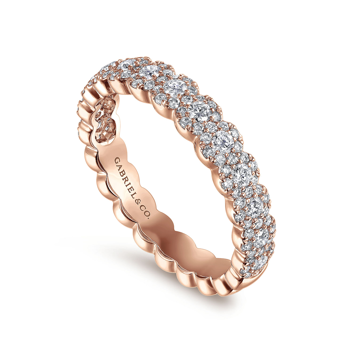 14K Pink Gold Diamond Ladies Ring