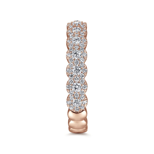 14K Pink Gold Diamond Ladies Ring