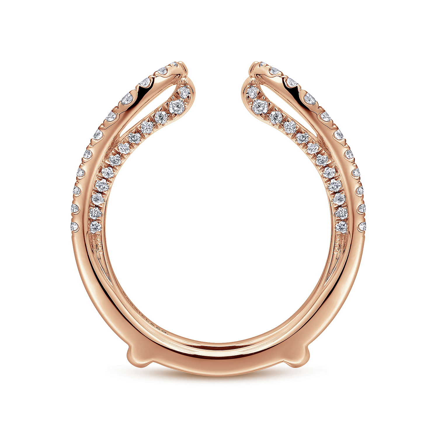14K Rose Gold  French Pavé Set Diamond Ring Enhancer